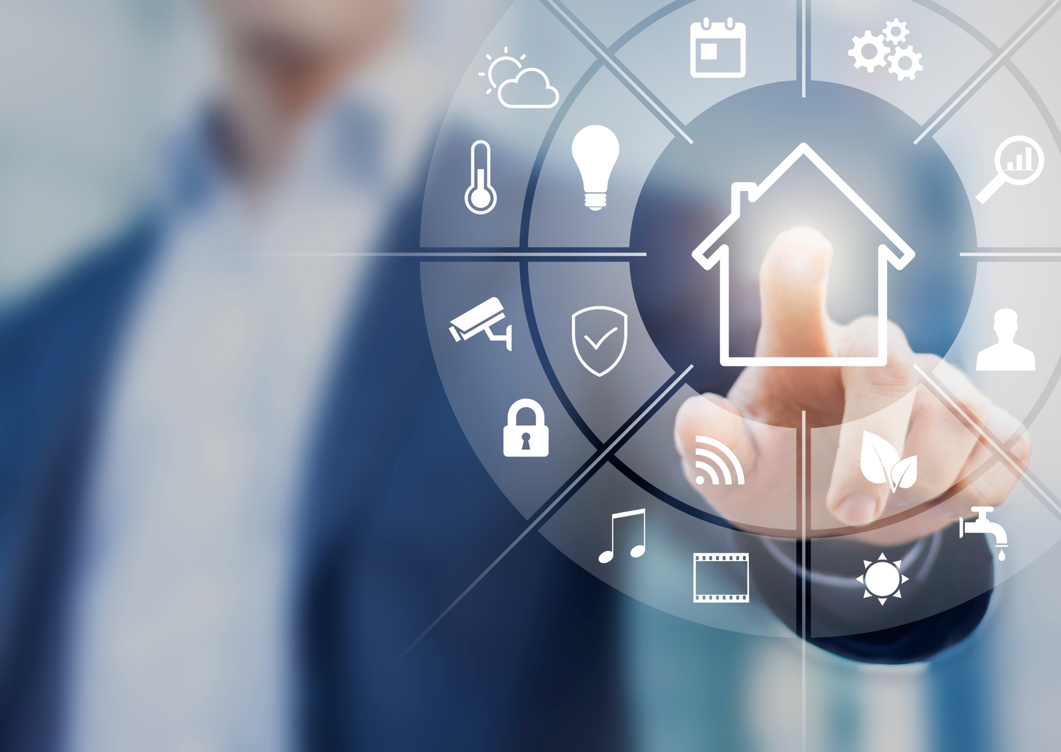 Interfaz futurística de control domótico de un hogar